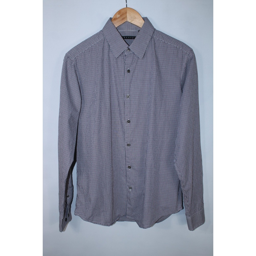 Theory Men's Medium Multicolor Check Long Sleeve Dress Shirt